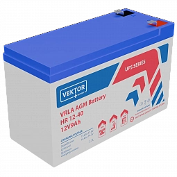 Купить Аккумуляторная батарея VEKTOR ENERGY HR 12-40W 12В 9Ач AGM F2 для ИБП в Москве